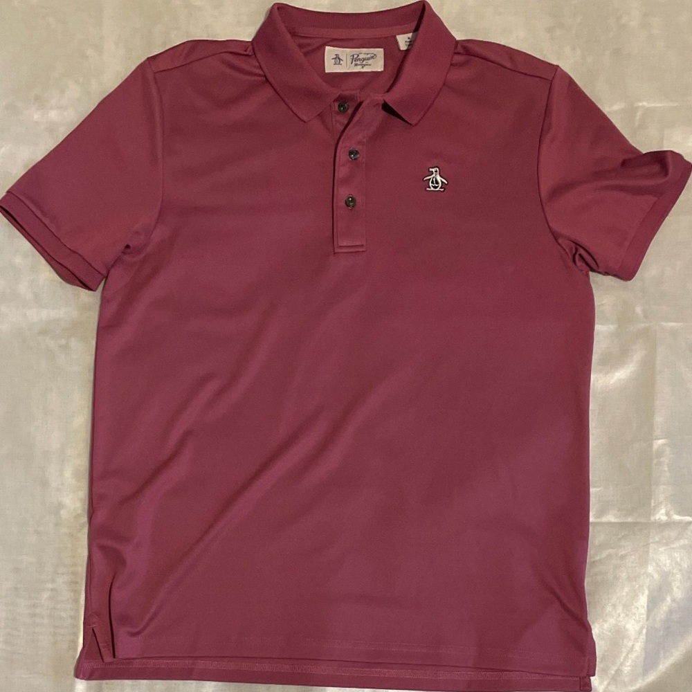 Original Penguin Burgundy Polo Mens Medium Shirt